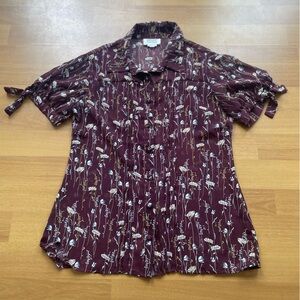 Unique Vintage Brown Floral Blouse